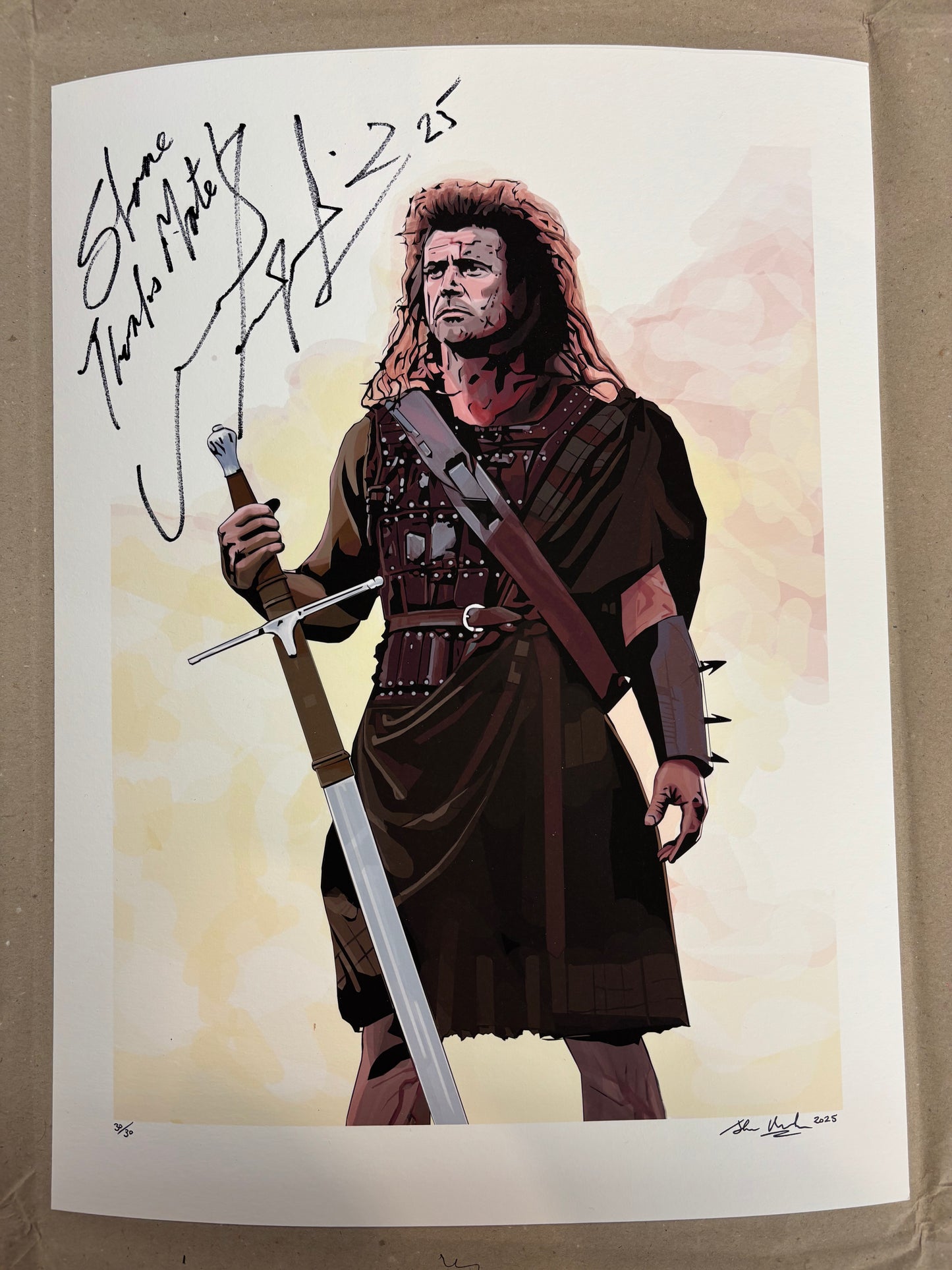 Freedom! 30th Anniversary of Braveheart Portrait of William Wallace (Mel Gibson)